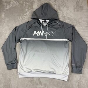 UNRL Hoodie Mens L Gray White Silk Series Athletic Fishing Performance Pullover